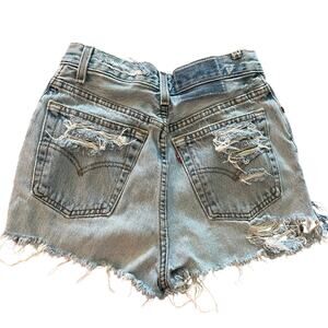 VTG 90s Levi's 501 Booty Mini Shorts Cut Off Distressed size 5 Waist 24"